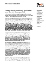Pressemitteilung zum Jahresbericht von Brot für die Welt Word-Template