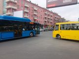 Neu trifft alt – die größeren, modernen Busse ersetzen nach und nach die alten, gelben Modelle im Tifliser Nahverkehr.