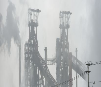 Thyssen-Krupp Stahlwerk in der Bucht von Sepetiba bei Rio de Janeiro, aufgenommen am 31.10.13Foto: Thomas Lohnes / Brot fuer die Welt