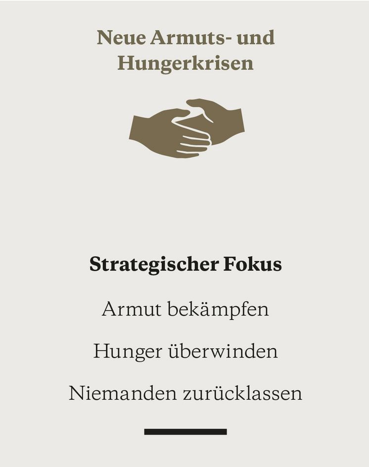 Info-Bild mit der Überschrift Neue Armuts- und Hungerkrisen