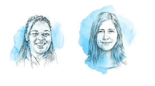 Zwei Porträts von Hyacinthe Niyitegeka und Sabine Minninger