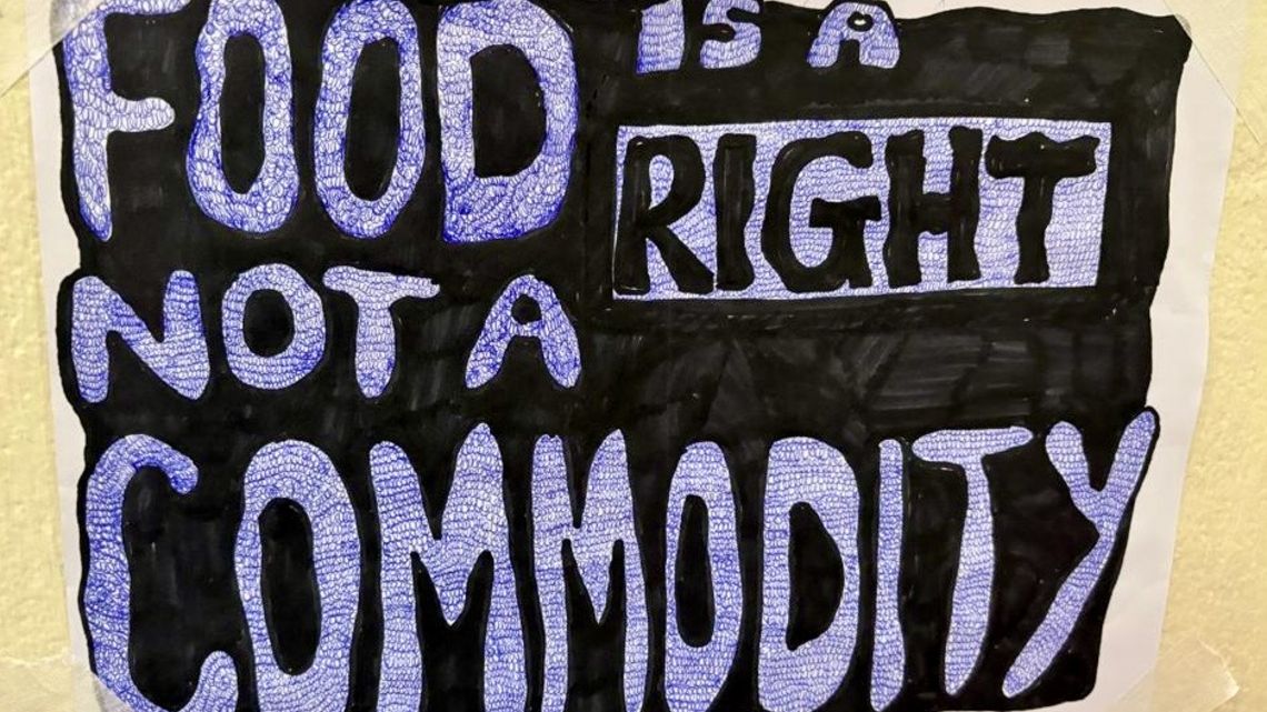 Food is a right, not a commodity, poster by Teigist Taye 
