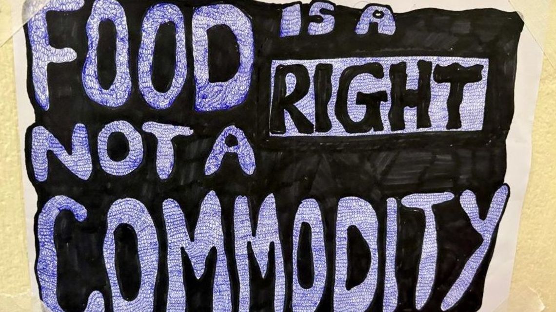 Food is a right, not a commodity, poster by Teigist Taye 