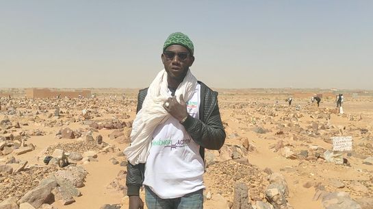 Moctar Dan Yaye at the commemorial action at the cementury of Agadez on February 6th 2022.