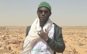 Moctar Dan Yaye at the commemorial action at the cementury of Agadez on February 6th 2022.