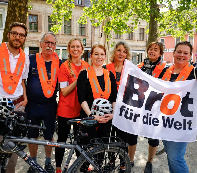 Brot für die Welt-Fahradtour von Erlangen nach Nürnberg beim Kirchentag 2023.