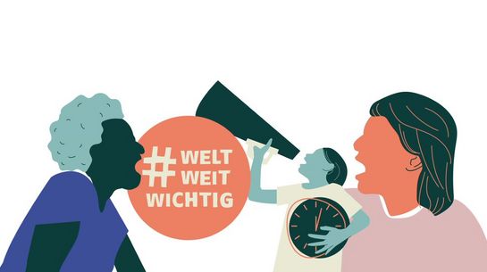 Darstellung zur VENRO Kampagne #weltweitwichtigig