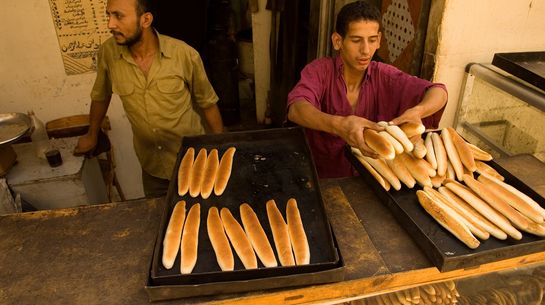 Verkauf von Weizenbrot in Ägypten