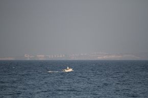 Blick aufs Mittelmeer Richtung Türkei
