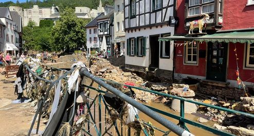 Hochwasserschäden Bad Münstereifel Hochwasserschäden in Bad Münstereifel; Nordrhein-Westfalen Juli 2021