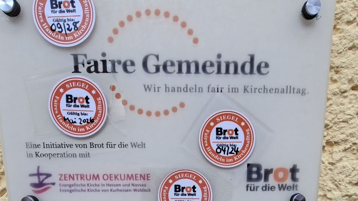 Schild Faire Gemeinde