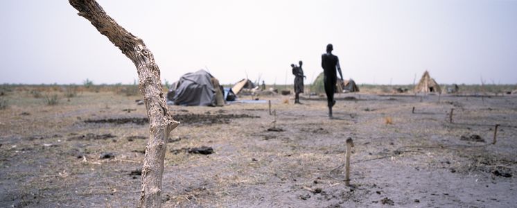 Landschaft rund um ein Flüchtlingslager in Wanggeah, Sudan