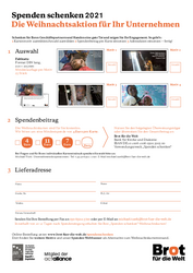 Bestellblatt Spenden schenken 2021