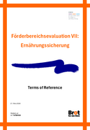 Terms of References Förderbereich Ernährungssicherung