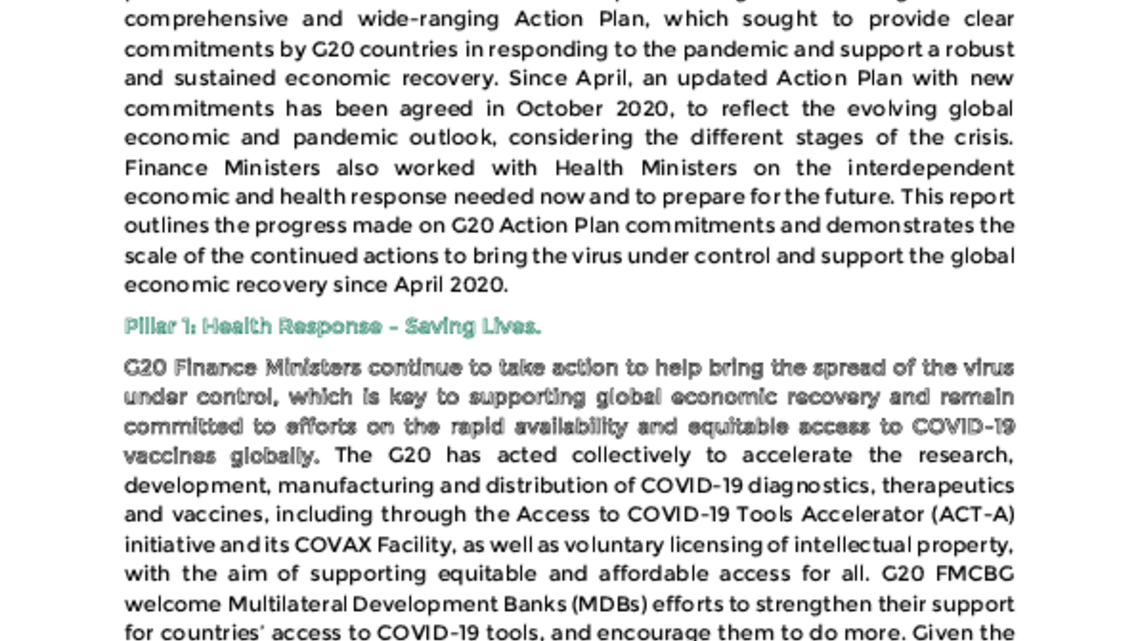 G20 Action Agenda Report