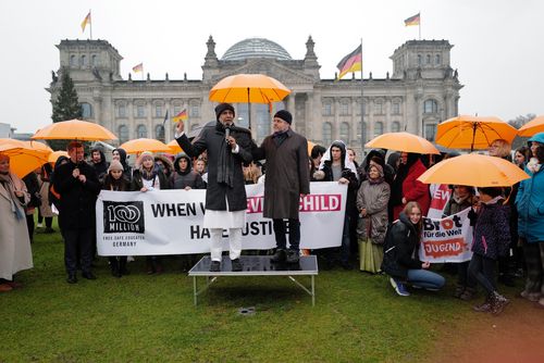 100 Million, Kampagne gegen Kinderarbeit mit Kailash Satyarthi, Jugendlichen und Politikern in Berlin 100 Million, Kampagne gegen Kinderarbeit mit Kailash Satyarthi, Jugendlichen und Politikern in Berlin