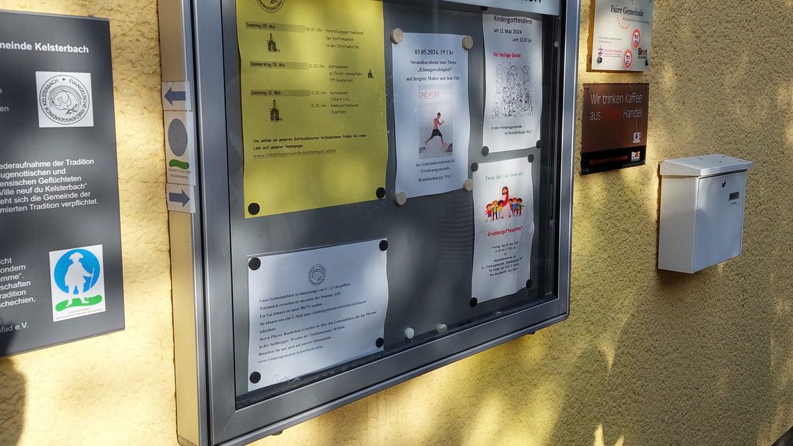 Schaukasten Friedensgemeinde Kelsterbach