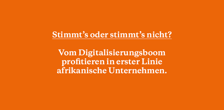 weißer Text auf orangenem Hintergrund