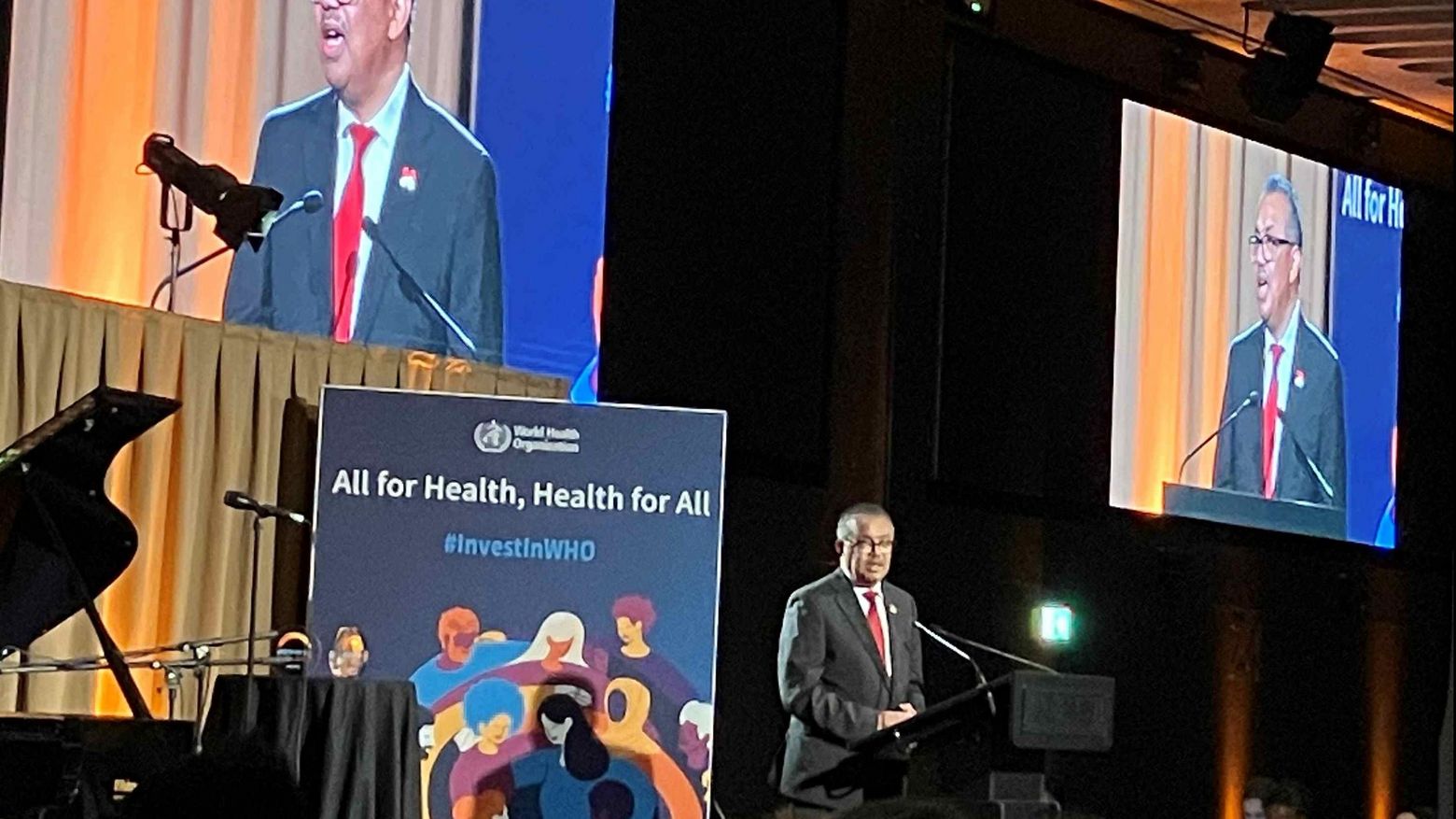 WHO-Generaldirektor Tedros Adhanom Ghebreyesus beim Launch der WHO Investment Round