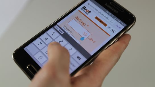 Smartphonespende an Brot für die Welt