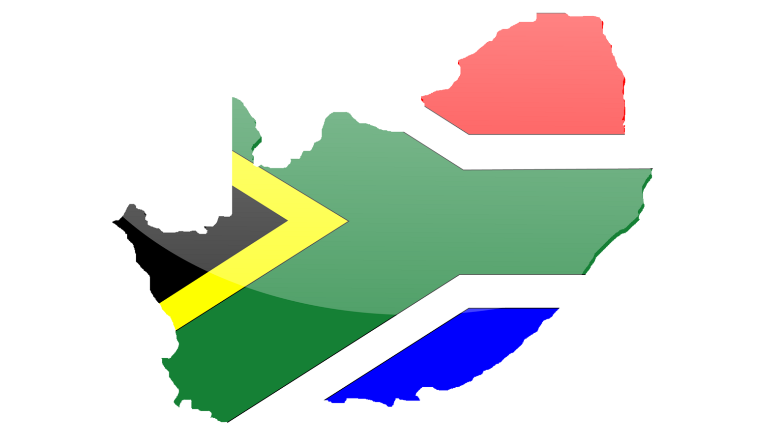 Flagge und Karte von Südafrika Flagge und Karte von Südafrika