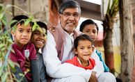 Friedensnobelpreisträger Kailash Satyarthi im Mukti Ashram.Kailash Satyarthi im Porträt:https://www.brot-fuer-die-welt.de/ueber-uns/60-jahre/heldenportraits/kailash-satyarthi/