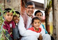 Friedensnobelpreisträger Kailash Satyarthi im Mukti Ashram.Kailash Satyarthi im Porträt:https://www.brot-fuer-die-welt.de/ueber-uns/60-jahre/heldenportraits/kailash-satyarthi/