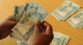 Banknoten der Landeswährung Lilangeni werden in Siphofaneni am 06.12.2011 gewählt.