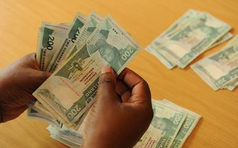 Banknoten der Landeswährung Lilangeni werden in Siphofaneni am 06.12.2011 gewählt.