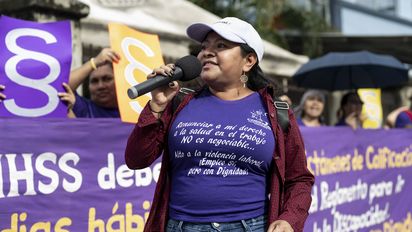 Liliam Castillo bei einer Demonstration in San Pedro Sula