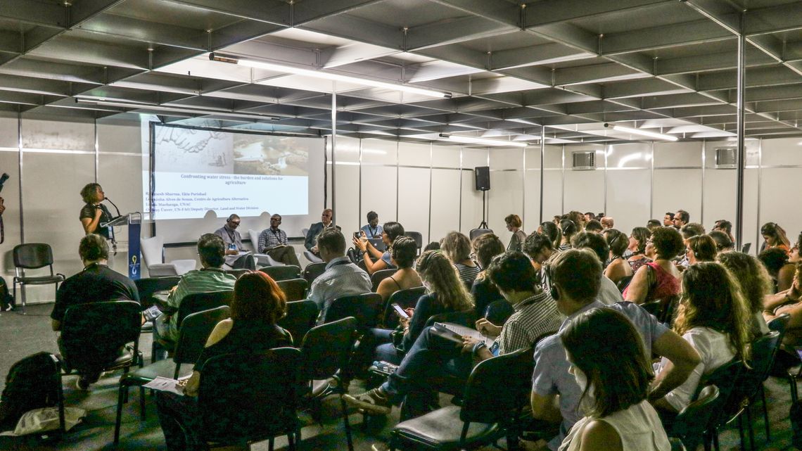 Side-Event beim Weltwasserforum von Brot für die Welt und Partnerorganisationen zum Thema Wasserstress und die Last der Landwirtschaft 