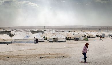 Fluechtlingszelte im Zaatari refugee camp. Im Fluechtlingslager, dass nahe der syrischen Grenze liegt, leben zur Zeit fast 170.000 syrische Fluechtlinge.