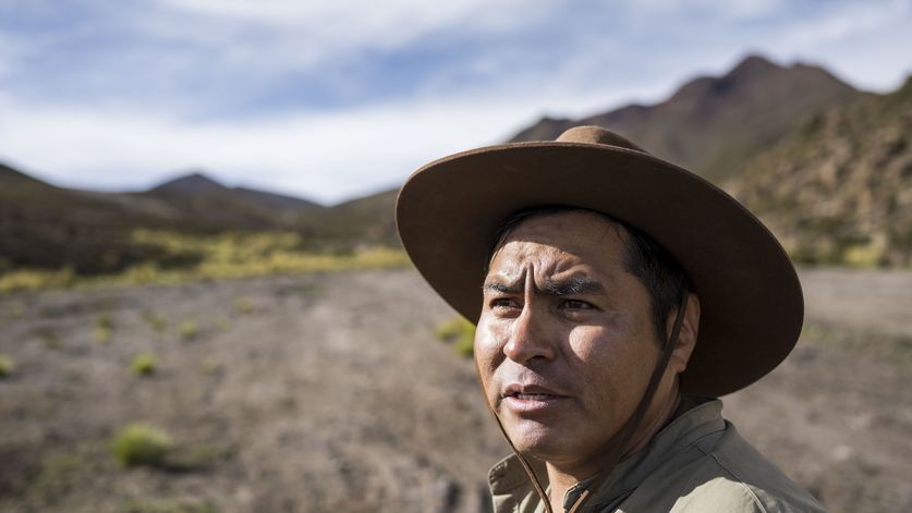 Edson Muraña, Vertreter der Nation Lipez, eines indigenen Volkes in den Bergen nahe des Salar de Uyuni 
