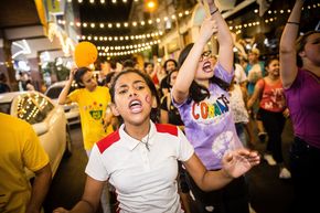 Projektpartner:innen von Brot für die Welt demonstrieren am "Internationalen Tag zur Beseitigung von Gewalt gegen Frauen"