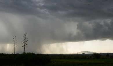 Regenwolken an Himmel in Tasania