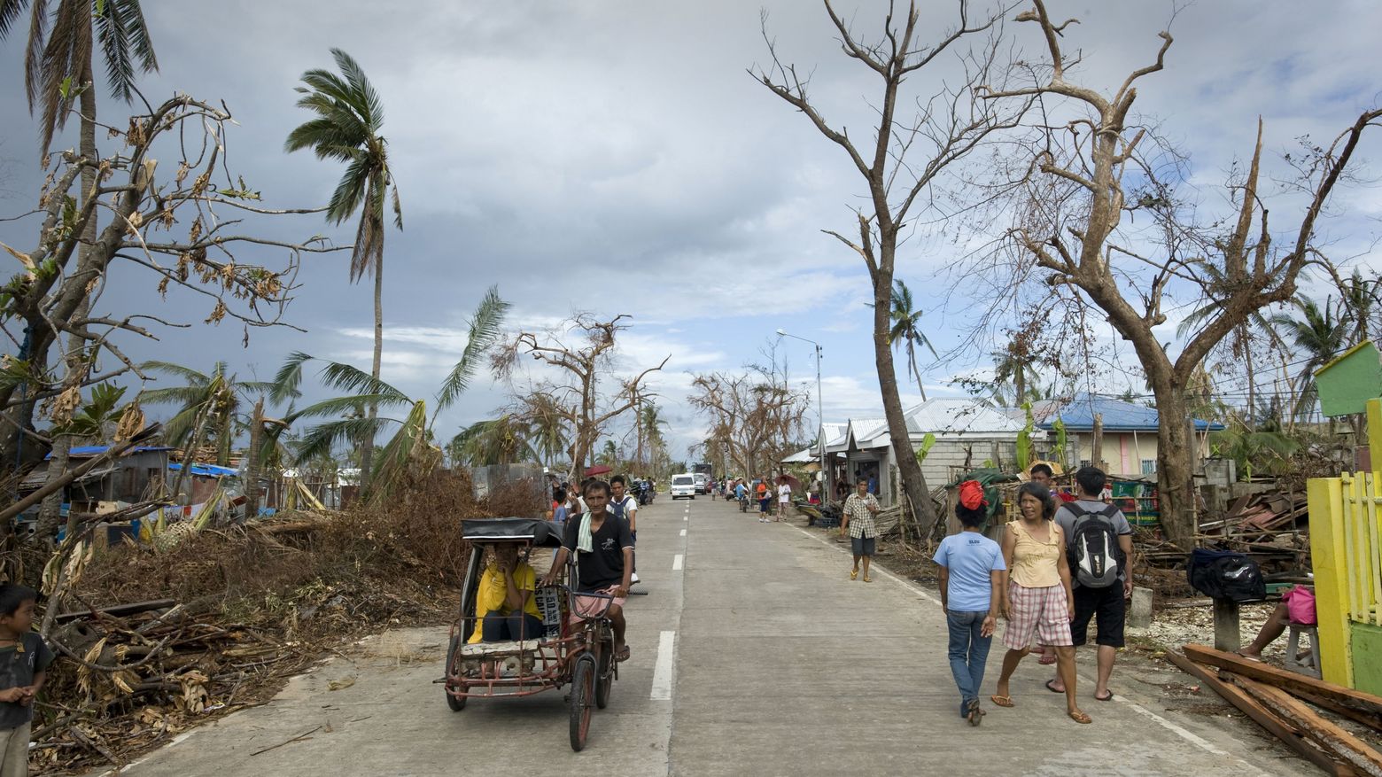Zerstörung nach dem Sturm Hayan auf Cebu, Philippinen