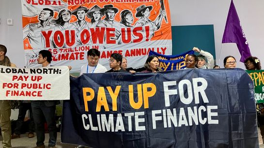 COP29 Proteste Klimafnanzierung