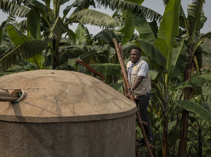 Wassertank vor dem Haus