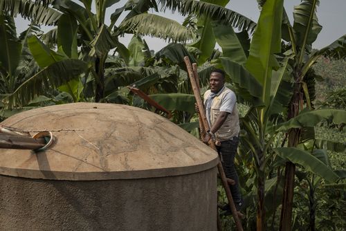 Wassertank vor dem Haus