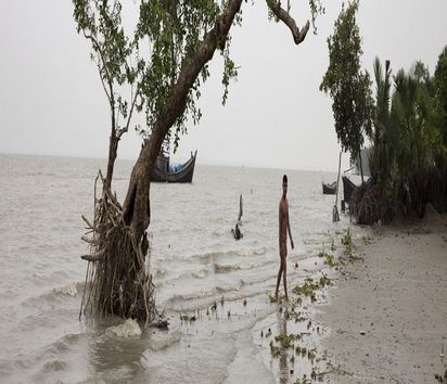 Riverside of a village of Patharghata in Barguna district, Bangladesh