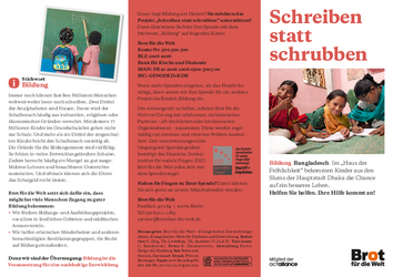Flyer zum Projekt in Bangladesch