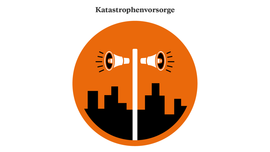 Illustration von Lautsprechern in einer Stadt