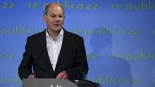 undeskanzler Scholz spricht auf der re:publica