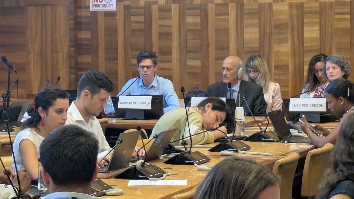 Side Event Return Hubs mit Sonderberichterstatter Gehad Madi (Mitte)