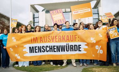 Protest gegen Kürzungen in der Entwicklungszusammenarbeit am 06.07.2026 in Berlin