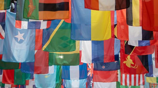 Viele unterschiedliche Länderflaggen