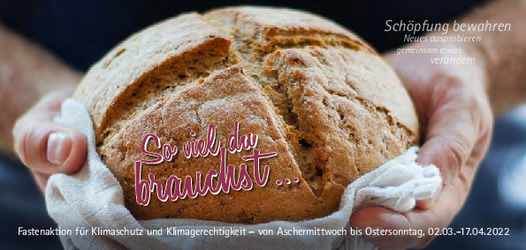 Fastenaktion für Klimaschutz & Klimagerechtigkeit – von Aschermittwoch bis Ostersonntag, 17.02.-04.04.2021