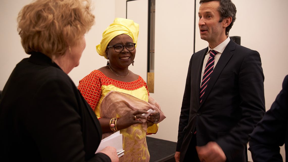 Mary Lawlor (UN), Delphine Djiraïbé (Public Interest Law Center) und Günter Sautter (Auswärtiges Amt)