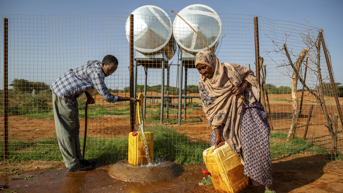 Solarbetriebene Pumpe in Somalia