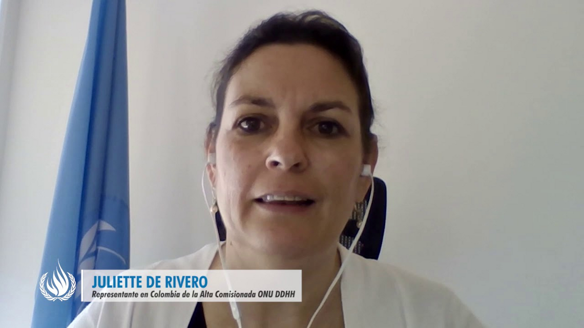 Rede von Juliette de Rivero, Vertreterin der UN-Hochkommissarin für Menschenrechte in Kolumbien